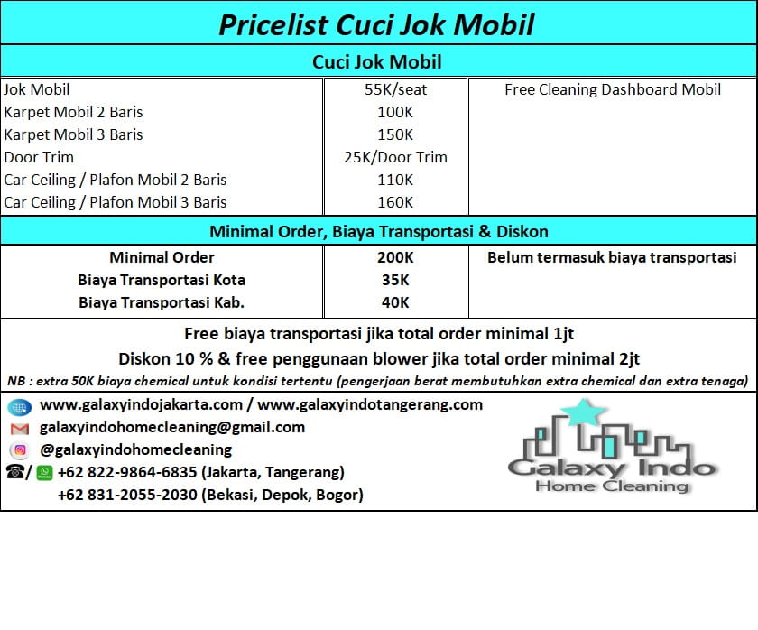 jasa cuci jok mobil jakarta